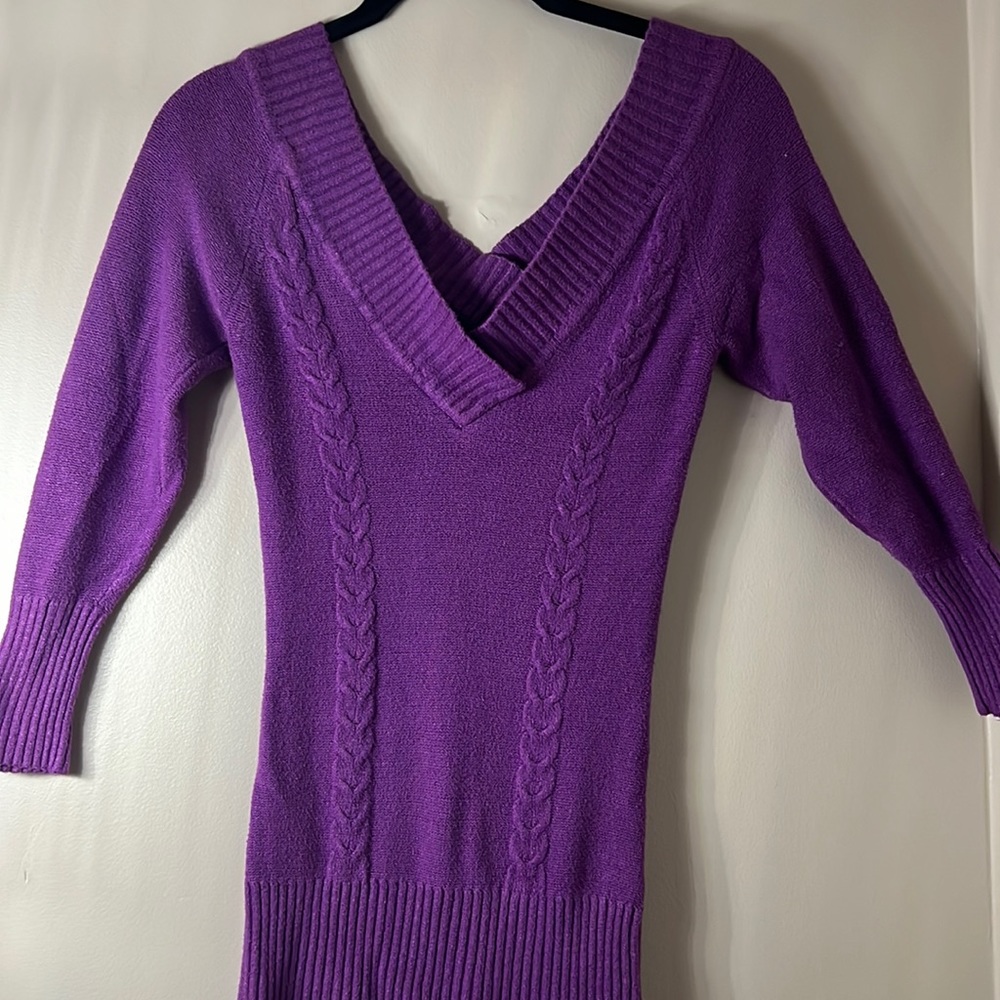 XS BEBE off the shoulder sweater   Color purple